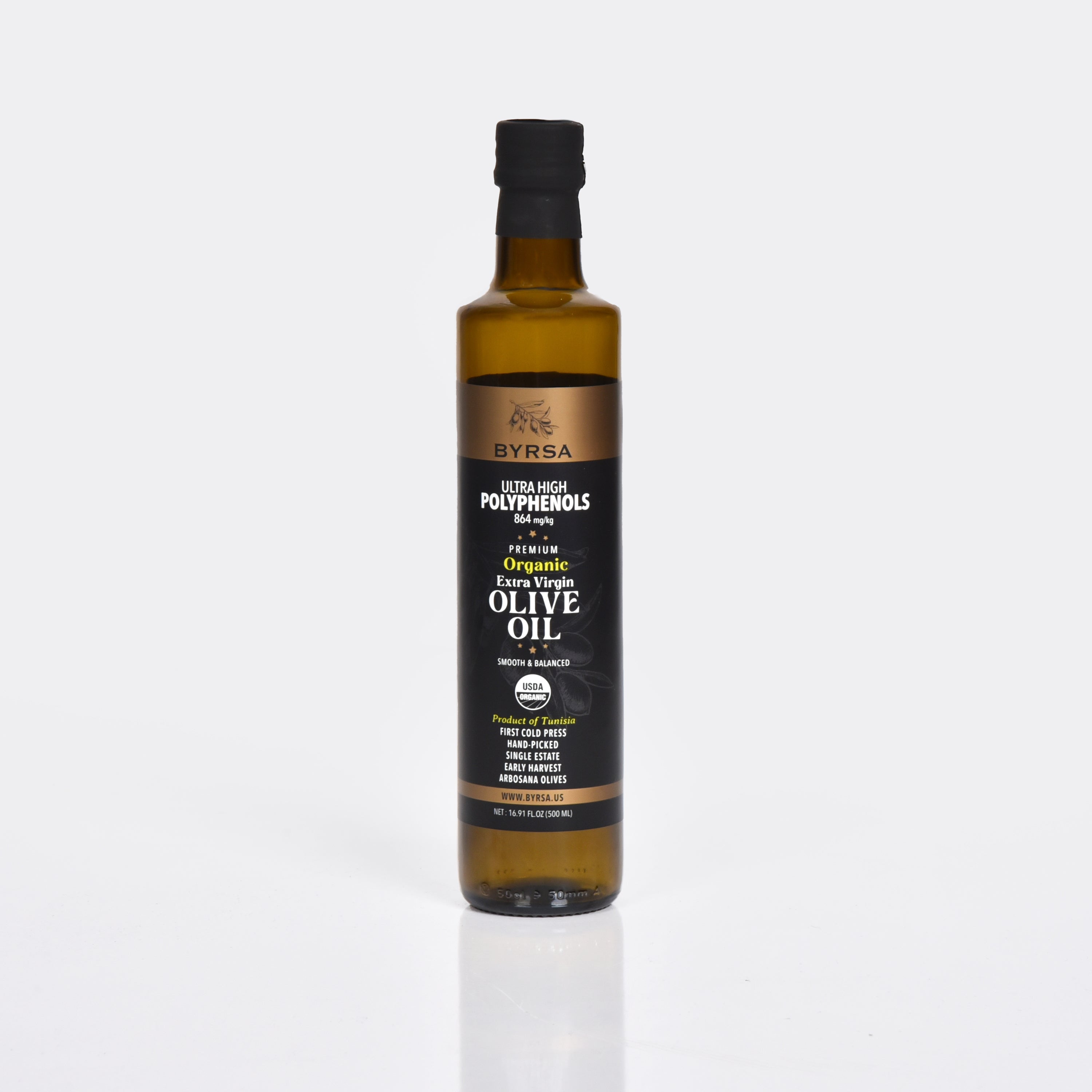 BYRSA High Polyphenol 864mg/Kg Organic Extra Virgin Olive Oil 500ml