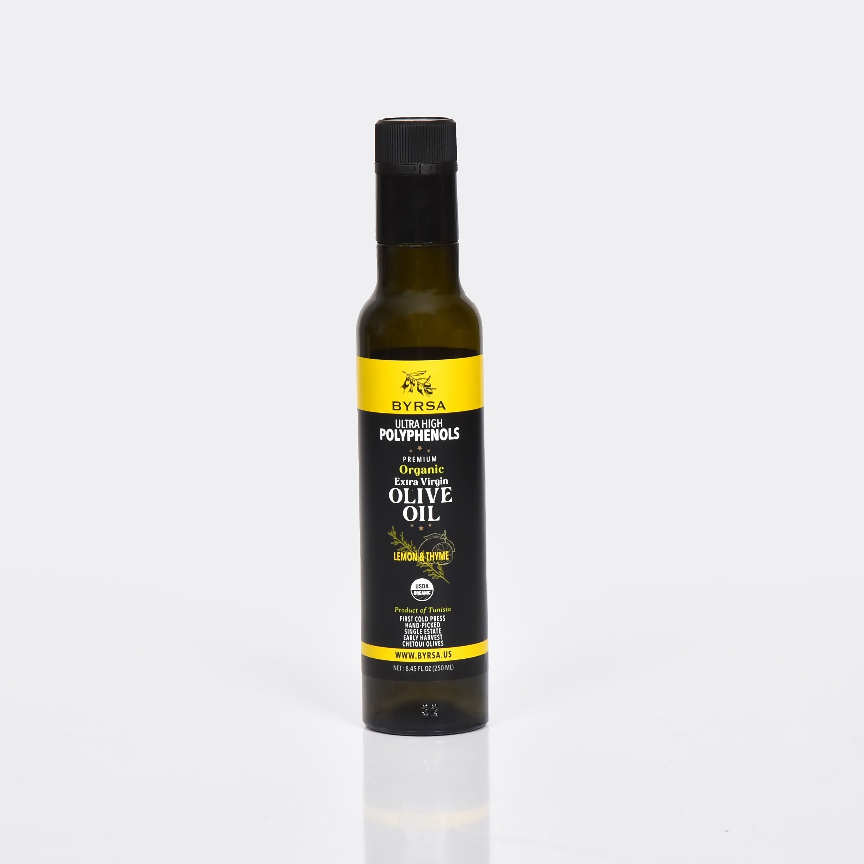 BYRSA Organic Lemon & Thyme Ultra High Polyphenols Extra Virgin Olive Oil