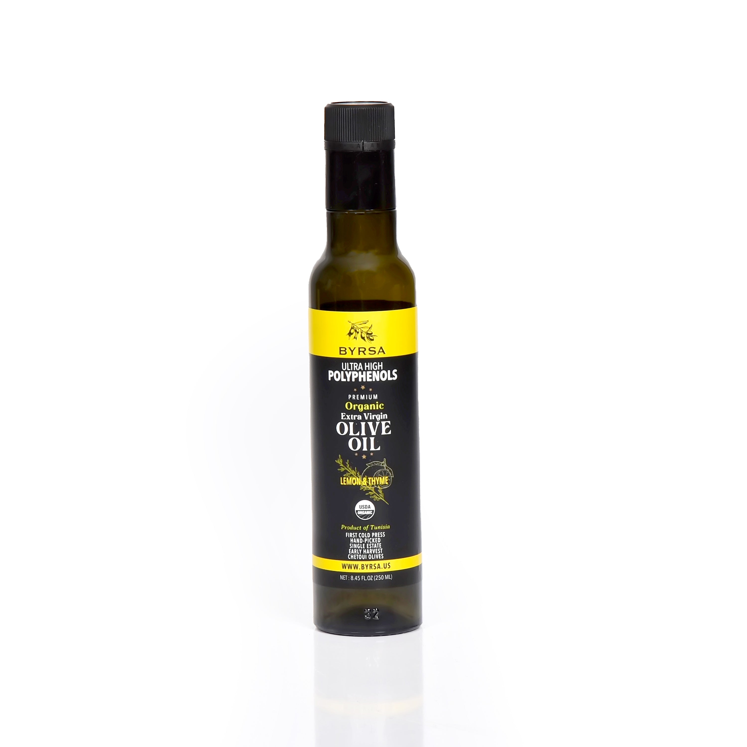 BYRSA Organic Lemon & Thyme Ultra High Polyphenols Extra Virgin Olive Oil